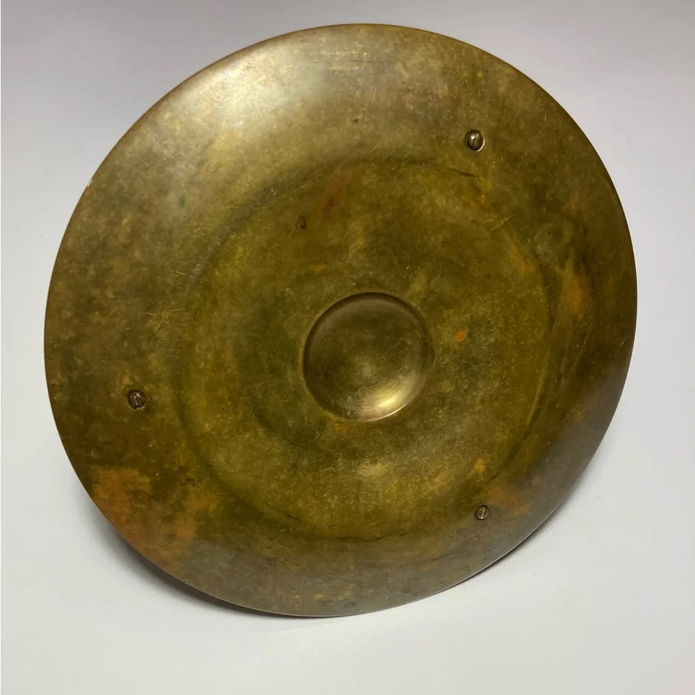 Antique Bronze desk pen holder/ rest probably Persian Islamic symbols on base